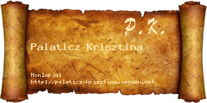 Palaticz Krisztina névjegykártya